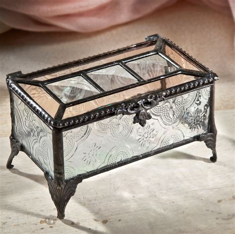 vintage glass jewelry box